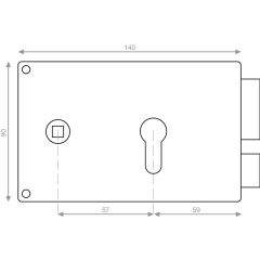 Monopoint en applique à cylindre européen horizontal - HERACLES