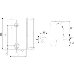 Serrure ZENITH 572 vertical fouillot Cylindre de 45 gauche - ISEO