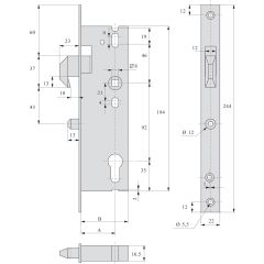 Serrure à mentonnet coffre 36 - STREMLER ASSA ABLOY