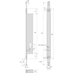 Serrure à larder 2 points à tringles plates Série 2271 TI - STREMLER ASSA ABLOY