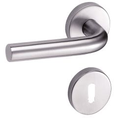 BÉQUILLES DOUBLE INOX SUR ROSACE LINOX 491 BEC DE CANNE - VACHETTE